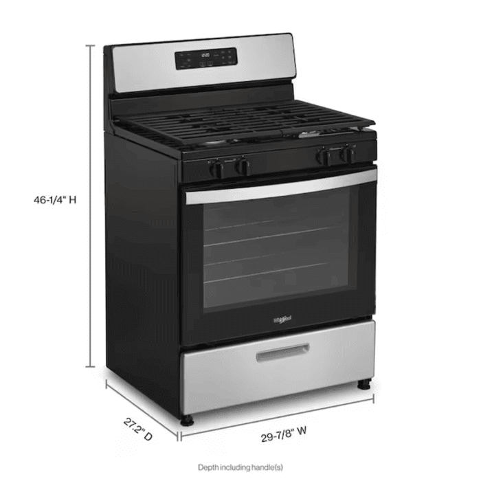 30-In 4 Burners 5.1-Cu Ft Freestanding Natural Gas Range ( Stainless Steel ) - Image 3