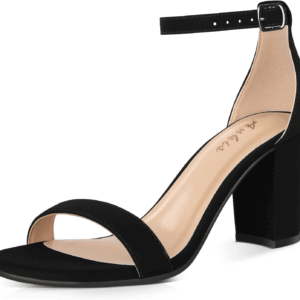 Heels for Women Open Toe Ankle Strap Chunky Heel Sandals 2.75 Inch