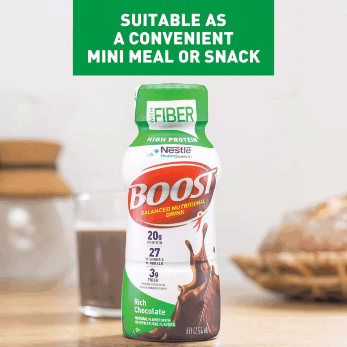 High Protein with Fiber Ready to Drink Complete Nutritional Drink, Rich Chocolate, 8 Fl Oz Bottle, 24 Pack - Image 4
