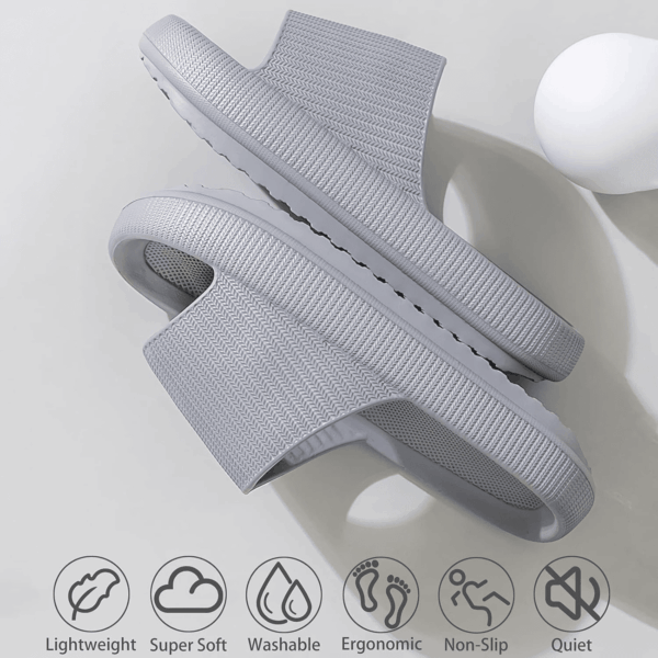 Cloud Slippers for Women and Men, Pillow House Slippers Shower Shoes Indoor Slides Bathroom Sandals, Ultimate Comfort, Lightweight, Thick Sole, Non-Slip, Easy to Clean - Image 2