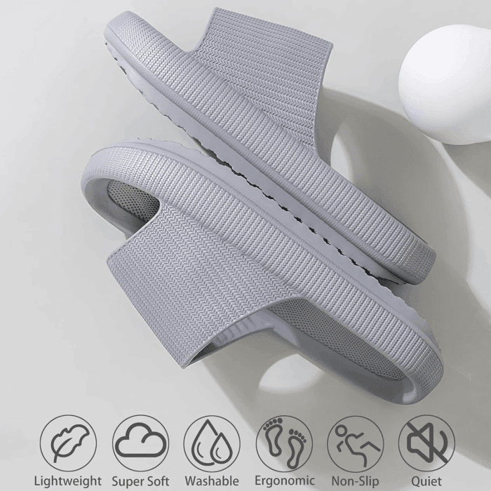 Cloud Slippers for Women and Men, Pillow House Slippers Shower Shoes Indoor Slides Bathroom Sandals, Ultimate Comfort, Lightweight, Thick Sole, Non-Slip, Easy to Clean - Image 2