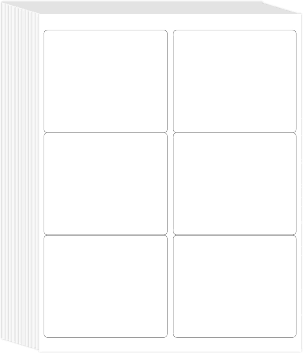3-1/3" X 4" Printable White Sticker Labels, 300 Labels for Laser/Inkjet Printing - Matte (300 Labels, 50 Sheets)