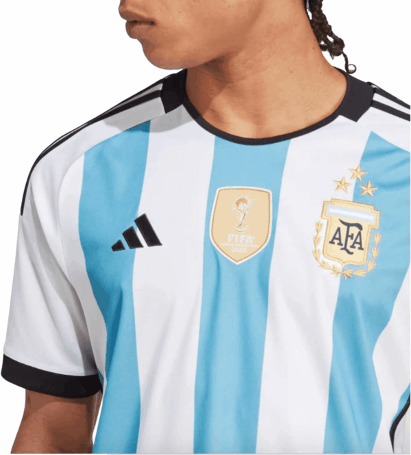 Men'S Soccer Argentina 3-Star Winners Home Jersey (As1, Alpha, L, Regular, Regular) White/Blue - Image 4