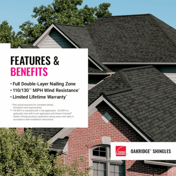 Oakridge AR Onyx Black Algae Resistant Architectural Roof Shingles ( 32.8-Sq Ft per Bundle ) - Image 6