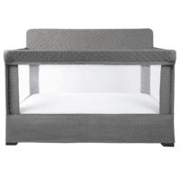 Lunaire Full Size Crib & Playard | Breathable Mesh Baby Crib | Tool-Free Assembly Baby Bed | Charcoal Tweed