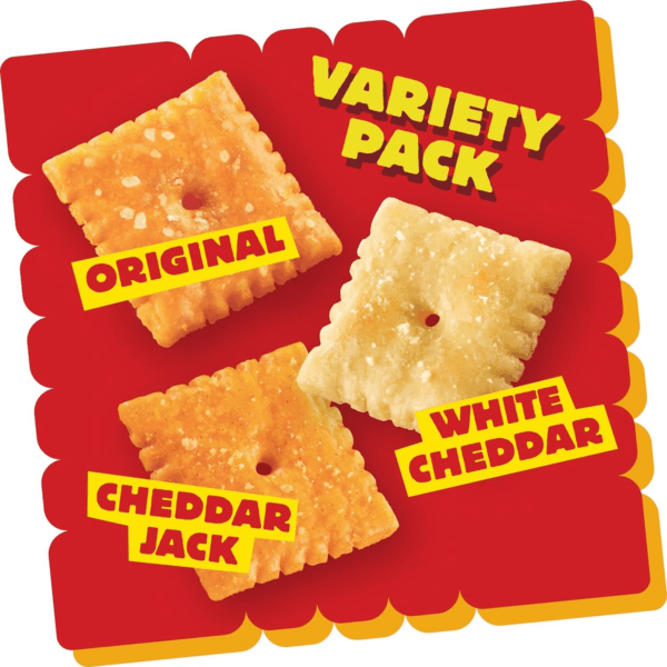 Cheese Crackers, Baked Snack Crackers, Lunch Snacks, Variety Pack, 12.1Oz Box (12 Packs) - Image 3