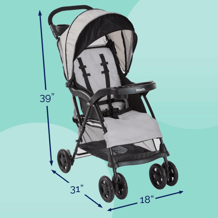 Cloud plus Lightweight Toddler Umbrella Baby Stroller with Large Storage Basket and Canopy, Reclining Seat, Child and Parent Trays, Compact Easy Fold for Summer Travel - Slate Gray - Image 2
