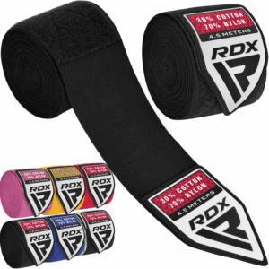Boxing Hand Wraps Inner Gloves, 4.5M 180 Inches Elasticated Thumb Loop Bandages, under Mitts Wrist Hand Protection Muay Thai MMA Kickboxing Martial Arts Punching Bag Speed Ball Training Men Women