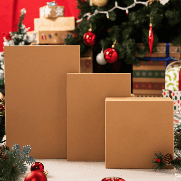 12PCS Brown Kraft Cardboard Gift Boxes with Lids for Presents, 4" Deep Large Shirt Robe Wrapping Boxes for Christmas Holiday, 4 Different Sizes Festive Xmas Lingerie Cupcake DIY Boxes - Image 6