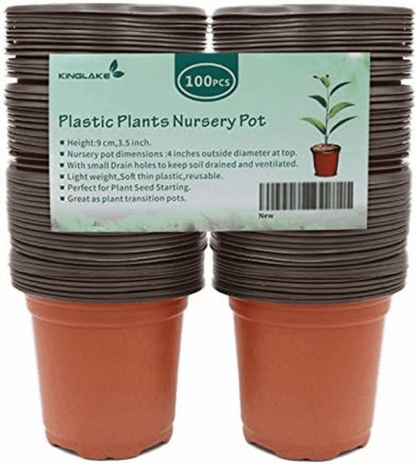 100 Pcs 4" Plastic Plants Nursery Pot/Pots Seedlings Flower Plant Container Seed Starting Pots,4 Inch,Red - Image 5