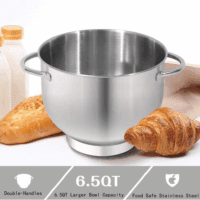 Stand Mixer,6.5-Qt 660W 6-Speed Tilt-Head Food Mixer, Kitchen Electric Mixer with Dough Hook, Wire Whip & Beater (6.5QT, Black) - Image 6