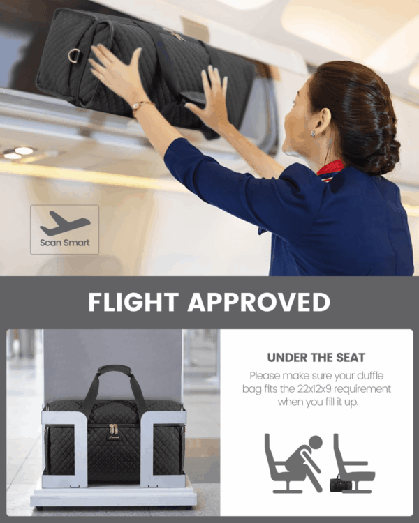 Travel Duffle Bag, Weekender Bags for Women, Carry on Duffel Bags for Airplanes, Overnight Bag with Toiletry Bag, Hospital Bag for Labor and Delivery, Yoga Gym Bag with Wet Pocket, 3Pcs Set - Image 7