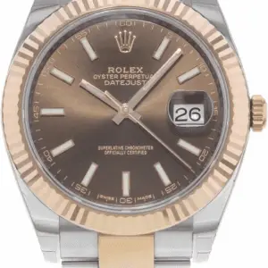 Datejust Ii 41Mm Chocolate Dial Rose Gold and Steel Men'S Watch 126331
