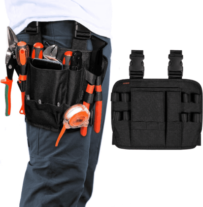Tool Pouch Holster with Belt Clip around Your Leg, Electrician Multifunctional Repair Bag, Utility Mini Organizer for Automotive Craftsman Carpenter Construction