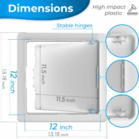 Access Panel for Drywall - 12X12 Inch - Wall Hole Cover - Access Door - Plumbing Access Panel for Drywall - Heavy Durable Plastic White - Image 2