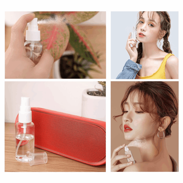 2 Pack Spray Bottles 1Oz Clear Plastic Empty Refillable Mini Spritzer for Travel, Cleaning, Gardening, Skin Care Atomizer for Essential Oils, Perfume - Image 6