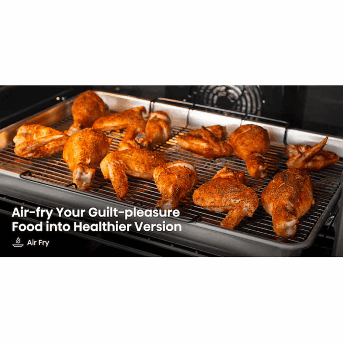 30-In Glass Top 5 Burners 5.8-Cu Ft Air Fry Convection Oven Freestanding Electric Range ( Stainless Steel ) - Image 7