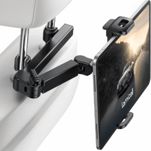 Car Headrest Tablet Holder - [3 in 1 Extension Arm] Adjustable Tablet Car Mount for Back Seat, Road Trip Essentials for Kids, for 4.7-11" Device like Ipad Pro, Air, Mini, Galaxy, Fire, Black