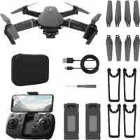 Drone with 1080P Camera for Kids, Foldable Mini Drone for Kids Boys Beginners, 2 Batteries, Toys Drone, Gestures Selfie, One Key Start, 360° Flips, Toy Gifts for Boys Black E88 - Image 8
