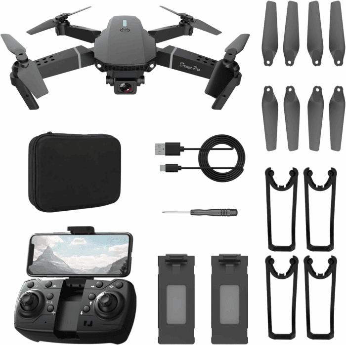 Drone with 1080P Camera for Kids, Foldable Mini Drone for Kids Boys Beginners, 2 Batteries, Toys Drone, Gestures Selfie, One Key Start, 360° Flips, Toy Gifts for Boys Black E88 - Image 8