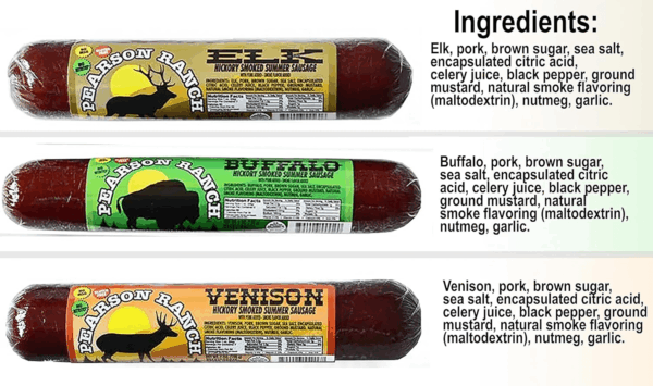 PEARSON RANCH Wild Game Meat Summer Sausage Variety Pack of 5 Elk, Buffalo Wild Boar, & Fender Blend (Rabbit, Alligator, Venison, Elk, Buffalo) Exotic Meat Summer Sausage Sampler, Gluten-Free Exotic Sausage - Image 5
