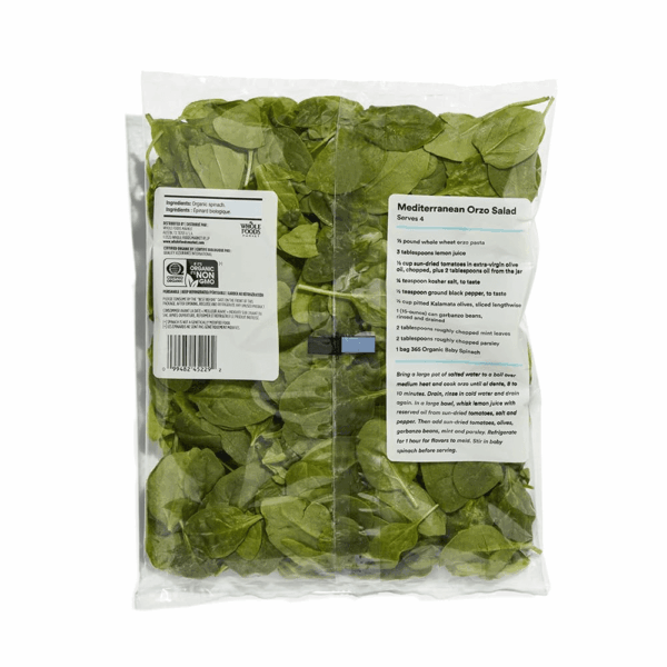 , Salad Bag Spinach Baby Organic, 5 Ounce - Image 2