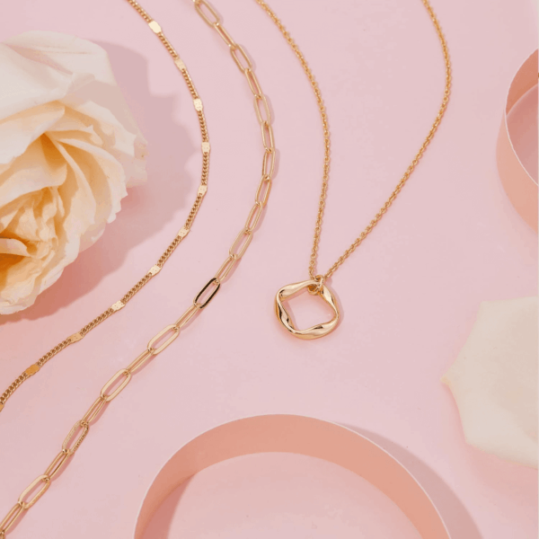 Layered Gold Necklaces for Women,Stackable Dainty 14K Gold Silver Plated Trendy Circle Paperclip Chain Pendant Choker Necklace,Simpl Diamond Cross Bow Jewelry Set Gifts for Women - Image 6