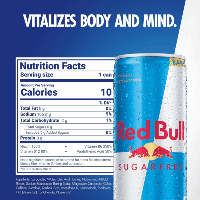 Sugar Free Energy Drink with 80Mg Caffeine plus Taurine & B Vitamins, 8.4 Fl Oz, Pack of 24 Cans - Image 2