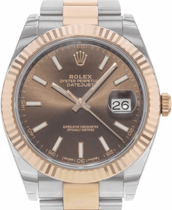 Datejust Ii 41Mm Chocolate Dial Rose Gold and Steel Men'S Watch 126331 - Image 2