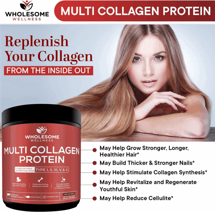 Multi Collagen Protein Powder Hydrolyzed (Type I II III V X) Grass-Fed All-In-One Super Bone Broth + Peptides - Premium Blend of Beef, Chicken, Wild Fish, Eggshell, 58 Servings - Image 7