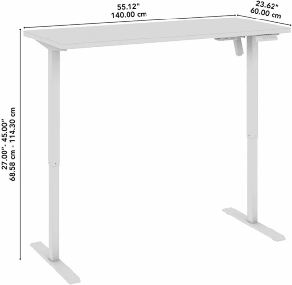Bush Furniture Energize 55W X 24D Electric Height Adjustable Standing Desk in Basic Black, Ergonomic Sit-Stand Computer Table for Home Office - Image 7