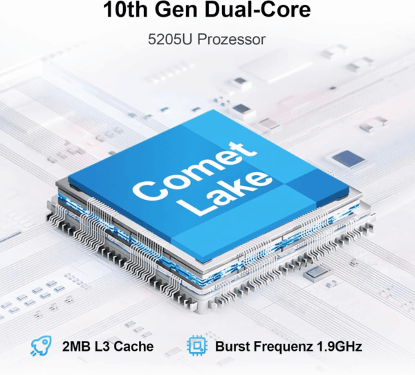 15.6 Inch Laptop with Office 365, 4GB RAM, 128GB Storage Expandable 1TB, 5205U Processor, HD Display, Windows 11 Laptops Computer, Wi-Fi 5, BT4.2, Numpad, Type-C, for Business and Students. - Image 2