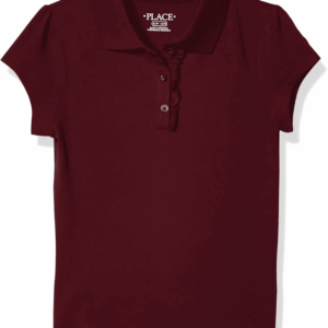 Girls' Short Sleeve Ruffle Pique Polo