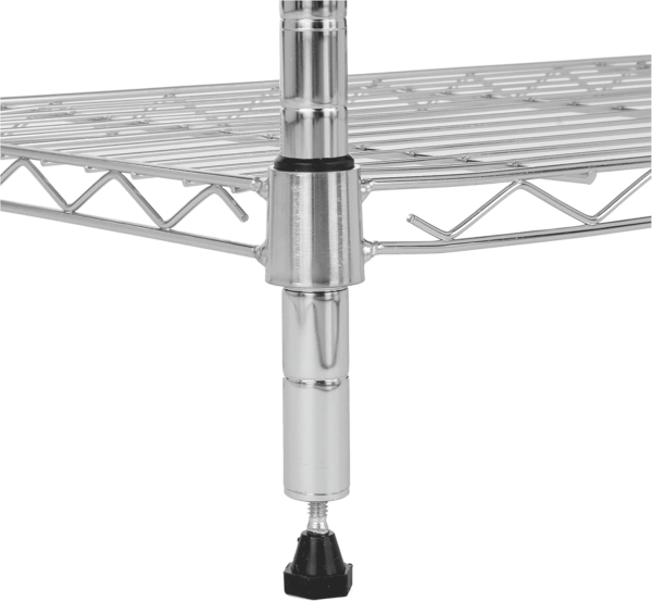 4-Shelf Adjustable, Storage Shelving Unit, (200 Pound Loading Capacity per Shelf), Steel Organizer Wire Rack, 13.4"D X 23.2"W X 48"H, Chrome - Image 3