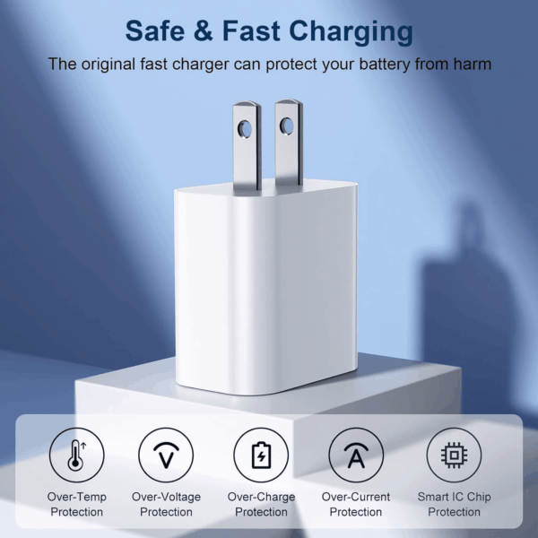 Iphone Charger Fast Charging,20W PD USB C Wall Charger 4 Pack with 6FT Fast Charging Cable - Fast Charger for Iphone 14/14 Pro Max/13/13 Pro/12/12 Pro/11/11 Pro/Xs, Ipad - Image 3