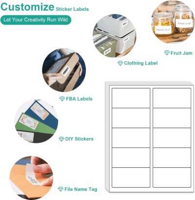2X4 Shipping Address Labels - 500 Count, 50 Sheets for Printer - 10-UP Internet Mailing Stickers - 2" X 4" FBA Labels for Laser/Inkjet Printer - Image 5