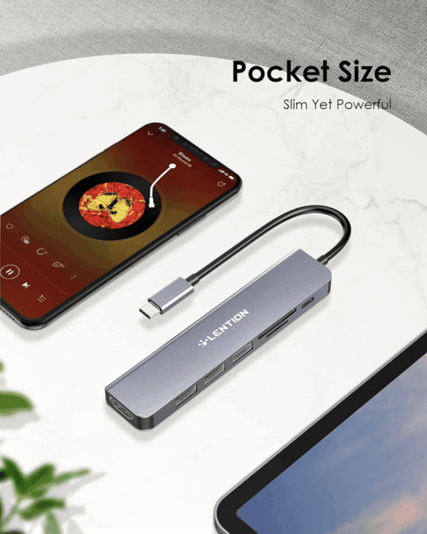 USB C Hub with 100W Charging, 4K HDMI, Dual Card Reader, USB 3.0 & 2.0 Compatible Macbook Pro, New Mac Air/Surface, Chromebook, More, Stable Driver Adapter (CB-CE18, Space Gray) - Image 8