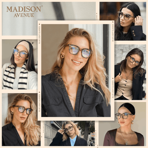Blue Light Blocking Glasses Oversized Fashion Blue Light Glasses for Women anti Eyestrain & UV Protection Computer Eyeglasses (Grey Demi) - Image 2