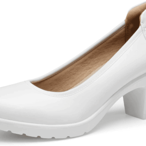 Women'S Chunky Closed Toe Low Block Heels Work Pumps Comfortable round Toe Dress Wedding Shoes
