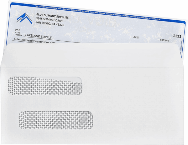 500 No. 8 Flip and Seal Double Window Security Check Envelopes - Designed for Quickbooks Printed Checks - Number 8 Size 3 5/8 Inch X 8 11/16 Inch - Image 3