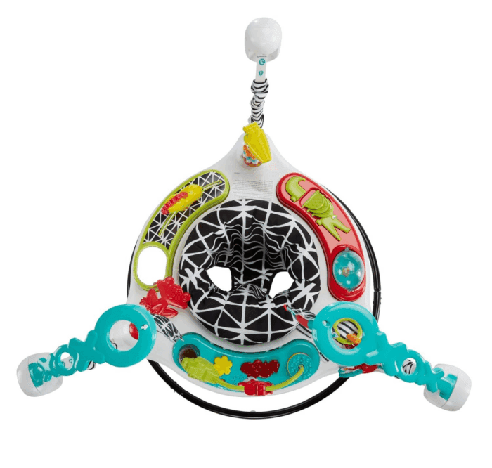 Baby Bouncer Pink Petals Jumperoo Musical Activity Center with Lights Sounds & Developmental Toys - Image 8