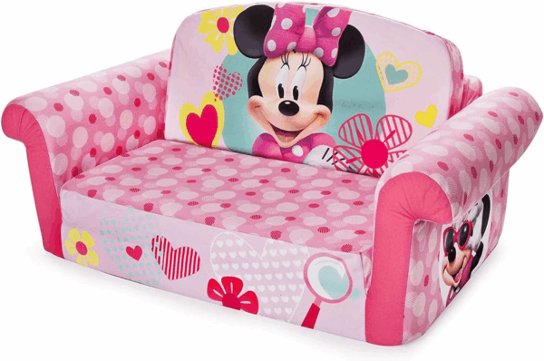 , Children'S 2 in 1 Flip Open Foam Sofa, Minnie Mouse, by Spin Master
