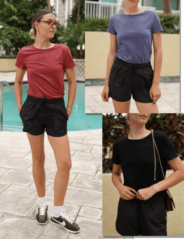 Womens 3 Pack T Shirts Basic Short Sleeve Tees Crewneck Fashion Tops Loose - Image 5