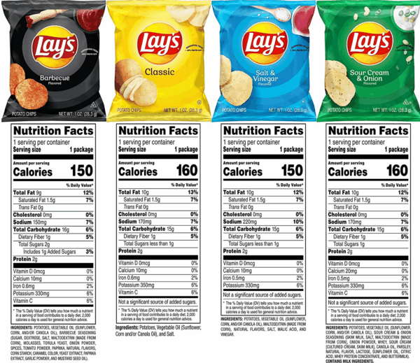 Potato Chips, 4 Flavor Variety Pack, 1 Oz Single Serve Bags, (40 Pack) - Image 6
