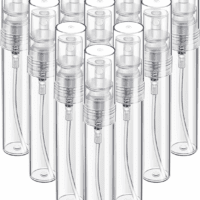 Mini Spray Bottle, 10 Pack 5Ml Mini Plastic Spray Bottle Empty, Fine Mist Refillable Mini Perfume Bottle, Perfume Atomizer, Small Sample Containers, Plastic Portable Travel Bottle, Clear