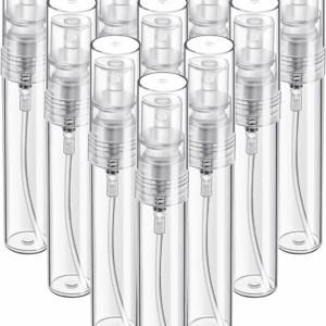 Mini Spray Bottle, 10 Pack 5Ml Mini Plastic Spray Bottle Empty, Fine Mist Refillable Mini Perfume Bottle, Perfume Atomizer, Small Sample Containers, Plastic Portable Travel Bottle, Clear