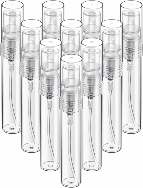 Mini Spray Bottle, 10 Pack 5Ml Mini Plastic Spray Bottle Empty, Fine Mist Refillable Mini Perfume Bottle, Perfume Atomizer, Small Sample Containers, Plastic Portable Travel Bottle, Clear
