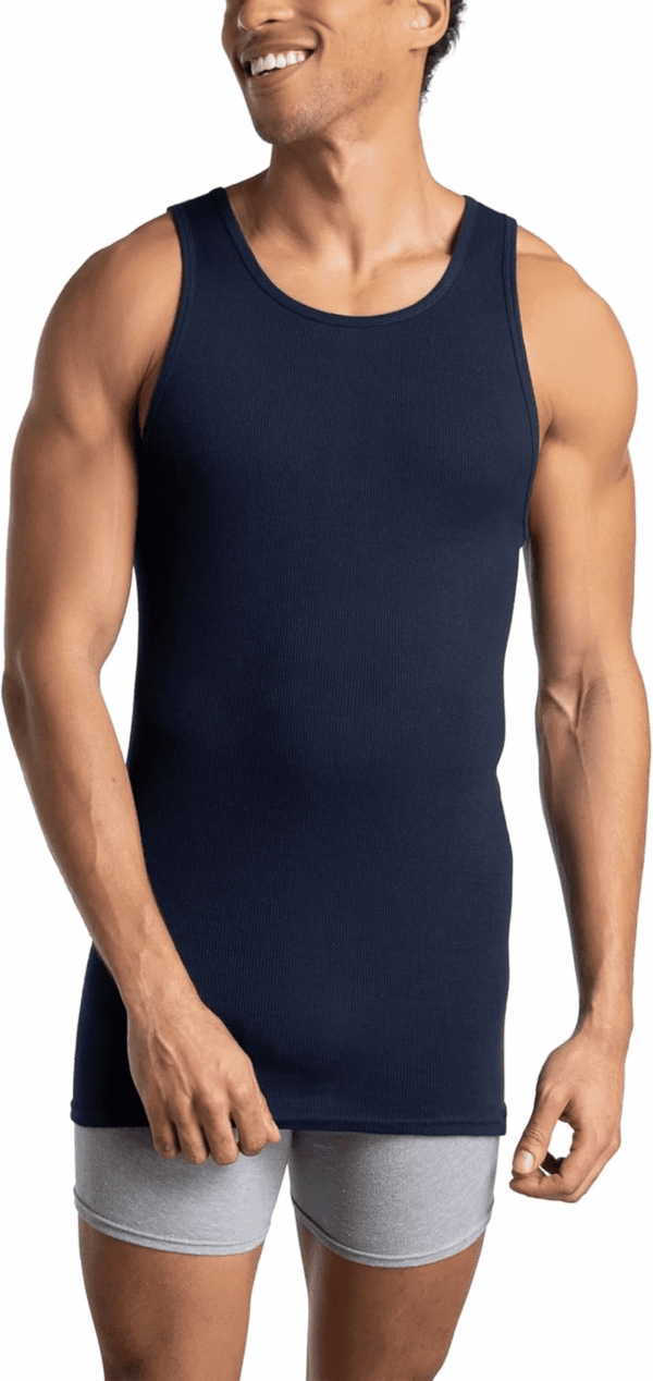 Men'S Sleeveless Tag Free Moisture Wicking Tank A-Shirt - Image 2