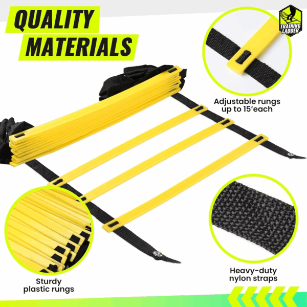 Agility Ladder Speed Ladder Training Ladder for Soccer, Speed, Football Fitness Feet Training Carry Bag Agility Training Equipment 13 Rungs, 23 Feet - Image 3