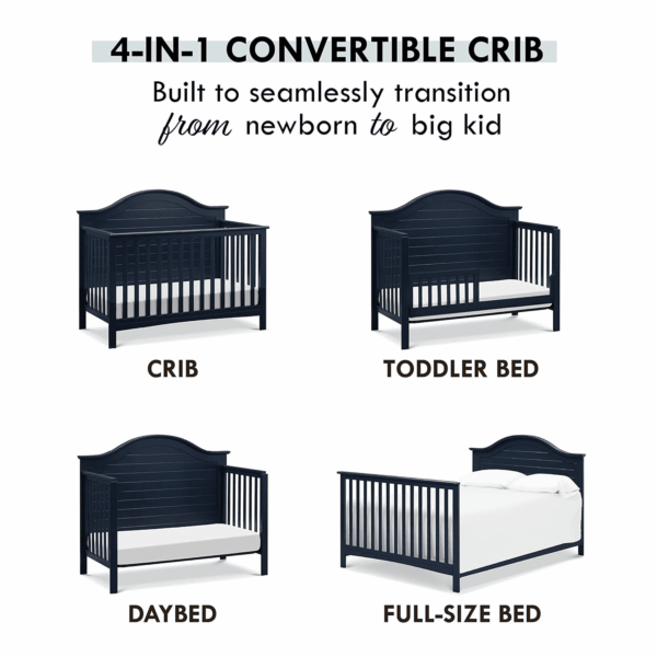 Nolan 4-In-1 Convertible Crib in Navy, Greenguard Gold Certified - Image 5